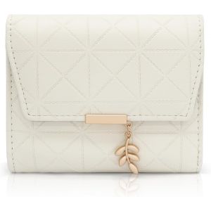 CAUC-Portefeuille Femme en Cuir PU Petit Porte Monnaie Slots de Carte, Porte Feuilles pour Femme Court avec Porte-Monnaie Zipp&eacute; et Portefeuilles Pochette Femme (B-Beige) - Neuf