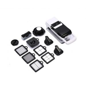 Coupe-L&eacute;gumes 4 Lames Avec R&eacute;cipient - Noir - Neuf