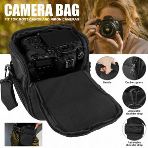 Sac À Bandoulière Pour Appareil Photo, Étui De Taille Corssbody Sling Pour Dslr Slr Canon Nikon - Neuf