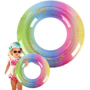 Kal-27,5 Pouces Anneau De Natation Pour Enfant Flotteurs De Piscine Avec Paillettes Bouée Gonflable Bouée De Natation D'été Bouée Tube Pour Piscine Décorations De Fête - Neuf