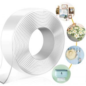 Ruban Adhésif Double Face Extra Résistant,Cintre Pour Tableaux Sans Perçage Puissant Transparent Multifonctionnel Réutilisable Lavable Pour Les Tapis Et Les Voitures - Neuf