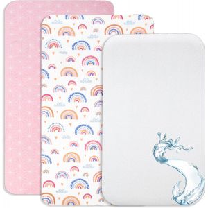 Draps Housses Cododo + 1 Al&egrave;se Prot&egrave;ge Matelas Compatible Cododo B&eacute;b&eacute; - Drap Housse Cododo 100% Coton - Al&egrave;se 100% Imperm&eacute;able (Arc-En-Ciel, 83 X 50 Cm) - Neuf