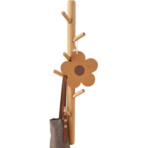Porte Manteau Mural en Bois de Ch&ecirc;ne, 40cm Patere Portemanteaux Forme de Branche pour Vestes, Manteaux, Foulards, Sacs, 4 Crochets Porte manteau en Bois pour Chambre &agrave; coucher (70 cm) - Neuf