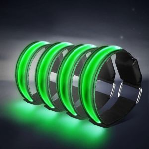 Brassards À Led,Bracelet Lumineux,Feux De Circulation Pour Coureurs,Bracelet De Sécurité,Bandes Réfléchissantes À La Cheville Avec Lumières Clignotantes - Neuf