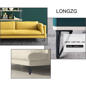 Lot De 4 Pieds De Table En Métal Noir ¿ Pieds De Meuble Interchangeables ¿ Pour Table Basse, Tv, Canapé, Lit Et Autres Pieds De Meubles ¿ Avec Vis. 16 Vis (15 Cm) - Neuf