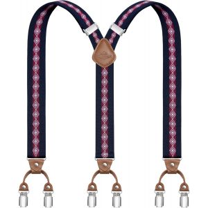 Cauc-Bretelles Pour Hommes Avec 6 Pinces M&eacute;talliques En Y Ajustables Bretelles Pour Pantalons Bretelles &Eacute;lastiques Robustes Pour Hommes - Neuf