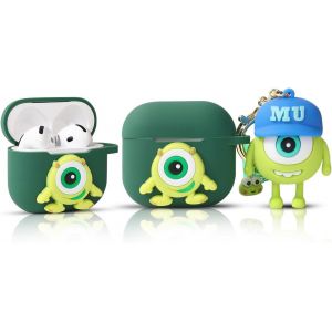 Compatible avec Apple Airpods 4 Coque de protection amusante avec porte-clés poupée (Mike).[S1502] - Neuf