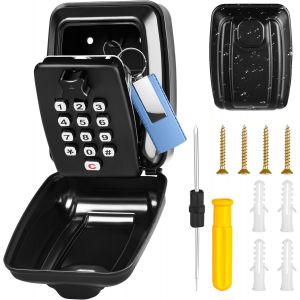 CHECARZHN--NO1-Boîte A Clef Avec Code Numériqu, Boîte À Clefs Securisée Exterieur De 12 Chiffres, Résistante À L'Eau, Antirouille Et Ultra Robuste, Parfaite Pour La Maison, Le Bureau, L'École Et Le G - Neuf