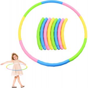 Hula Fitness Anneau De Fitness 8 Sections Pour Enfants 70 Cm,200 G,En Plastique Portable,Réglable Et Amovible,Anneau Multicolore Pour Enfants De 3 À 8 Ans,Gymnastique,Danse,Natation - Neuf
