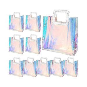 Paquet de 10 sacs-cadeaux de mariage en PVC transparent avec poign&eacute;e robuste,sacs de cadeaux de f&ecirc;te transparents pour les &eacute;v&eacute;nements de douche nuptiale - Neuf