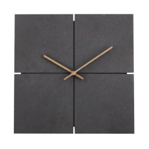 Pendule Murale en Bois, Horloge Carrée Silencieuse, Horloge Murale Mince Moderne, Basics Horloge Murale Traditionnelle, Décoration pour Chambre, Salon, Bureau(28cm, Épaisseur 5mm, Carré, Noir) - Neuf