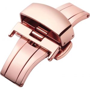 Montre Boucle Deployante Fermoir Pour Bracelet De Montres En Acier Inoxydable Polissage Remplacement En Or,Or Rose,Argent,Noir-12mm,14mm,16mm,18mm,20mm,22mm.[U3689] - Neuf