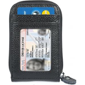 Portefeuille en cuir marron, porte-cartes de crédit blindé, porte-cartes de visite, permis de conduire + coffret cadeau (1 pièce) - Neuf