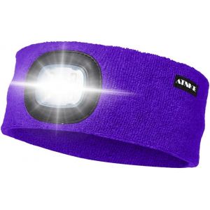 Led Sport Bandeau,Rechargeable Par Usb Ultra-Lumineux 4 Lampe,Elastique Antidérapant Bandeau Cheveux Sueur Absorbant Pour Running Basketball Yoga Cyclisme Fitness - Neuf