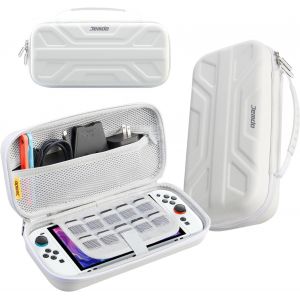 Eryi-Housse Switch 2 Compatible Nintendo Switch 2 (2025) ¿ Pochette Rigide Blanche Style Mecha Avec Rangement Cartes, Étui Coque Dure Avec Manettes Fixées, Sac De Voyage Gamer - Neuf