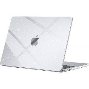 KALANKA-Compatible avec Coque MacBook Air 13 Pouces M4 M3 M2 2025 2024 2022 Mac Book Air 13,6 (A3240 A3113 A2681) Étui Rigide Case, Housse de Protection Anti-Rayures Cover - Transparent Scintillant - Neuf