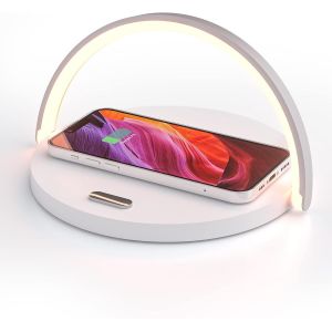 Trahoo-Lampe De Chevet Chargeur Sans Fil, Lampe De Table Tactile, Veilleuse Led Avec Certified Chargeur Induction, Veilleuse Tactile &Agrave; Intensit&eacute; Variable Avec 3 Niveaux De Iuminosit&eacute; - Neuf