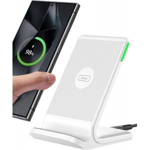 Chargeur Induction Stand, [Blanc, 15w] Qi Certifi&eacute; Wireless Charge Sans Fil Rapide Pour Iphone 16 15 14 13 12 11 Pro Max Samsung Galaxy Google Etc[Z4175] - Neuf