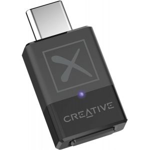 VornixorSarlshop-Creative BT-W5 Transmetteur Audio Intelligent Bluetooth 5.3 avec aptX Adaptive, Audio Haute r&eacute;solution 24 bits/96 kHz, Fonction de Changement d'appareil, Fonctionne avec PC/Mac/Conso - Neuf