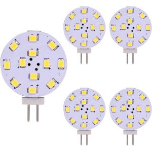 Weixuan Lampadina Led G4, Equivalente Da 35 Watt, Disco Led Bi-Pin, Pin Laterale Jc, 12v-24v Ac/Dc Low Volt, Cri> 85, 350 Lumens, Pack 5 (White) - Neuf