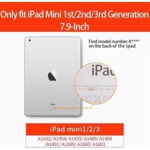 Coque Ipad Mini, Coque Ipad Mini 2, Coque Ipad Mini 3, Mini Étui Case Housse De Slim Léger Protection [Veille/Réveil Automatique] Tpu Souple Bumper Cover Pour Apple Ipad Mini 1 2 3 (Noir) - Neuf