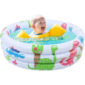 KAL-Piscine Circulaire, Piscine Gonflable Pour Enfantss, Piscine Gonflable Ronde, Piscine Gonflable Pour Tout-Petits Pour B&eacute;b&eacute; En Pvc, 60 X 25Cm Piscine Pataugeoire Portable - Neuf