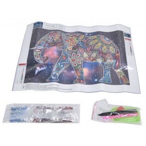 Hjlian Peinture Diamant Lumineuse Motif Elephant 30 X 40 Cm Pour Salon Et Chambre A Coucher - Neuf