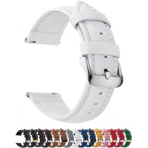 Bracelet Montre En Cuir Véritable,Axus Montre Bracelet À Dégagement Rapide,24mm Blanc - Neuf