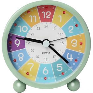 Kal-Réveil Pour Fille, Réveil Pour Enfants Et Filles, Horloge D'apprentissage Analogique, Sans Tic-Tac, Réveil Avec Alarme Puissante, Veilleuse, Snooze, Horloge De Réveil À Piles Pour Les - Neuf