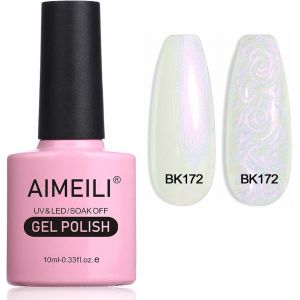Vernis À Ongles Brillant Perle Gel, Nacré Avec Fil Shell Glitter Gel Vernis Semi Permanent Soak Off Uv Led Gel Nail Polish - (172) 10ml - Neuf
