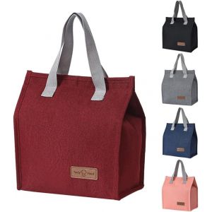 Sac à déjeuner isotherme, portable, réutilisable et étanche, pour femmes, hommes, école et bureau (rouge) - Neuf