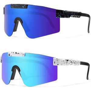 Kalanka-Lot De 2 Lunettes De Soleil De Vélo, Pour Homme Et Femme, Lunettes De Soleil Rapides Polarisées Uv400, Pour Sports De Plein Air, Cyclisme, Conduite, (B) - Neuf