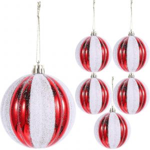 6pcs boule en forme arbre de Noël pendentif nouvel an fête suspendue boule de Noël décoration de boule - Neuf