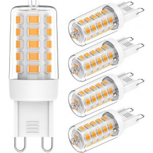 Ampoule &Agrave; Led Dimmable G9 4w,Lumi&egrave;re Ampoules 2700k Blanc Chaud &Eacute;quivalent &Agrave; 40w 50w Halog&egrave;ne Ampoules,420lm,Sans Scintillement,360&deg; Ac220-240v,Paquet De 5 - Neuf