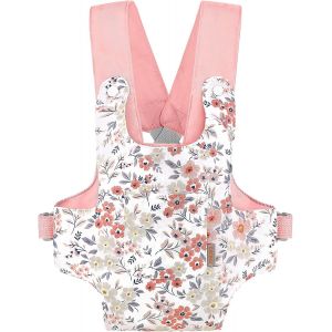 TDRFL-Porte Poup&eacute;e Avant Et Arri&egrave;re Pour Poup&eacute;es,Accessoires Pour Poup&eacute;es En Coton,Porte Bebe Poupee Avec Sangles Ajustables Pour Petites Filles-Fleur De Prune - Neuf