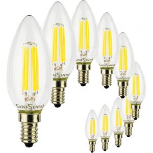 10x Ampoule Filament Led Bougie E14 6w Équiv. 60w Blanc Naturel 4000k - Neuf