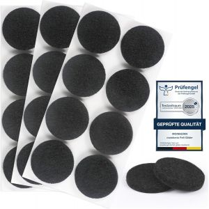 24 Pi&egrave;ces Patins En Feutre 40mm Patins Pour Meubles Patin Chaise &Eacute;paisseur 5 Mm Pour Les Pieds De Meubles, Les Pieds De Chaises, Les Sols En Bois Dur (Noir, 40mm) - Neuf