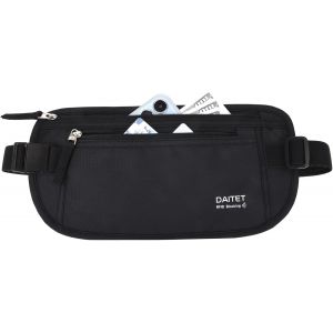 CAUC-Ceinture d'argent avec blocage RFID pour homme et femme, sac banane fin pour voyage, course &agrave; pied, portefeuille dissimul&eacute; pour passeport, t&eacute;l&eacute;phone, argent liquide, noir, Rfid Blocking & Belt - Neuf