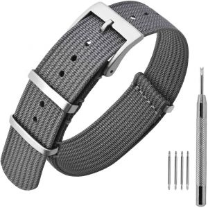 Kal-Bracelet De Montre En Nylon Avec Boucle En Acier Inoxydable, Sport Bande De Remplacement 16mm 18mm 20mm 22mm - Neuf