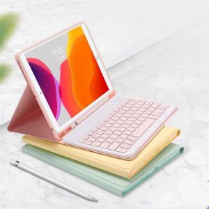 Étui Pour Ipad Pro 11 3ème 2ème Génération 2021/2020/2018 Avec Clavier Coloré Amovible Bluetooth Avec Porte-Crayon (Ipadpro11, Jaune) - Neuf