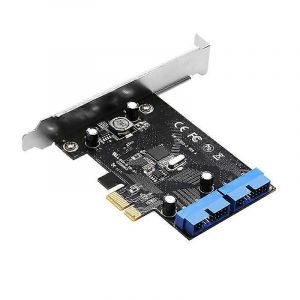 PCI Express USB 30 19 broches Carte d'extension PCIE 1X vers 2 ports USB 3 19 broches Adaptateur interne USB3 20 broches En-tête de hub 20 broches Facile à utiliser - Neuf