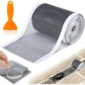ERYI-Filtre Cheveux Douche, 100Mm X 10M Filtre De Sol Pour Salle De Bains, Pour Drain De Douche Avec Pelle De Nettoyage Pour Salle De Bains Baignoire Cuisine - Neuf