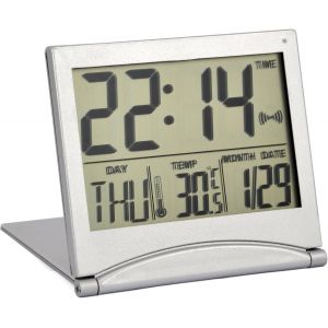 Horloge de Bureau Argent &iquest; &iquest;&iquest;&Eacute;cran LCD Num&eacute;rique &iquest; Fonction Alarme et Snooze - Neuf