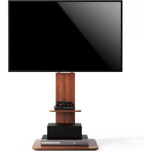 MEVRONISSHOP-UNHO Support TV sur Pied: Meuble TV Pied pour T&eacute;l&eacute;viseur de 32 &agrave; 65 Pouce Pied TV R&eacute;glable Ecran LED LCD Plasma avec 2 &Eacute;tag&egrave;res - Charge 30kg VESA Max 600x400 - Neuf