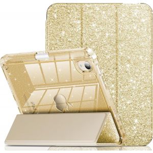 ELVORIX-Coque pour iPad mini 7 (A17 Pro), iPad mini 7e/6e g&eacute;n&eacute;ration 2024/2021, jolie coque de protection &agrave; paillettes avec dos transparent scintillant, porte-crayon - Neuf