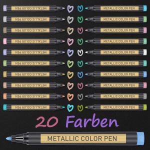 Lot De 20 Marqueurs Métalliques De Couleur Pour Livre D'or De Mariage, Album Photo, Pages Noires, Livre Photo À Personnaliser Soimême, Boîte Anniversaire, Accessoires De Scrapbooking, Fournitures - Neuf