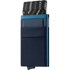 KALANKA-Hommes Porte-Cartes Slim Pop-Up Wallet avec Poche d'argent Minimaliste RFID Blocage Le Porte Cartes de Crédit en Métal en Aluminium(Noire) - Neuf