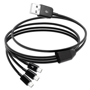 Câble répartiteur multi-mini USB 3 en 1 USB 2.0 A mâle vers 3 mini 5 broches mâles de synchronisation de données,1 m (noir) - Neuf