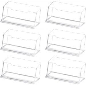 Porte-Cartes de Visite en Acrylique,Clair Support de Carte pour Organisateur de Collection de Bureau,Transparent Présentoir de Carte Nominatives pour 80-100 Cartes de Visite (6 Pack) - Neuf