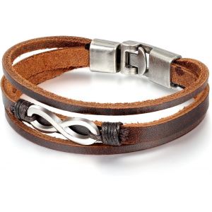 Kal-Bracelet Cuir Corde Alliage Lien Poignet Symbole Infini Rétro Couleur Optionnel Fantaisie Bijoux Cadeau Pour Femme Homme - Neuf